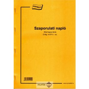 D.MG 4-07/V Szaporulati napló A/4