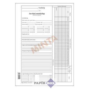 D.MG 7-012 Javítási munkalap, 100 lapos, A/4
