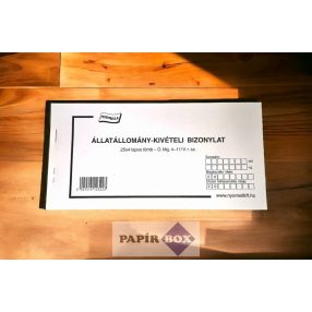   D.MG.4-11/V Állatállomány kivételi bizonylat, fekvő, 25X4 pld.