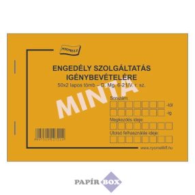   D.MG. 6-21/V Engedély szolgáltatás igénybevételére, 50x2 lapos