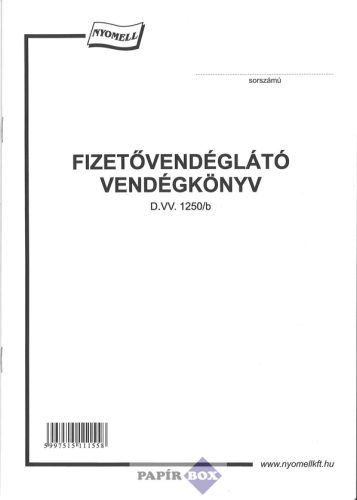 D.VV.1250/b. Fizetővendéglátó vendégkönyv
