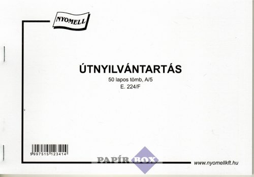 E.224/F Útnyilvántartás A/5 50lap