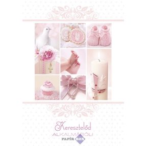 Képeslap, keresztelő, Kislánynak