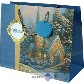 Dísztasak közepes, karácsony, Thomas Kinkade, Kék