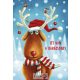Zenélő képeslap, karácsonyi, Rudolph