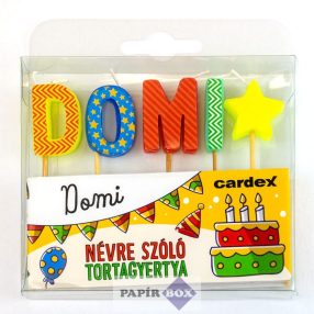 Névre szóló tortagyertya, Domi
