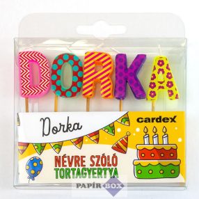 Névre szóló tortagyertya, Dorka