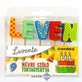 Névre szóló tortagyertya, Levente