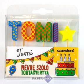 Névre szóló tortagyertya, Tomi