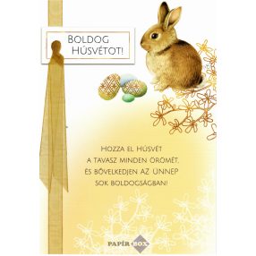 Képeslap, húsvét, nyuszi tojásokkal