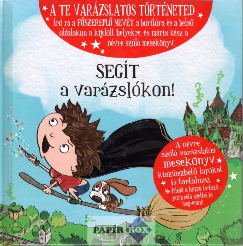 Névre szóló varázslatos mesekönyv, név nélküli kisfiú segít a varázslókon!