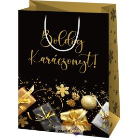 Dísztasak közepes, karácsony, fekete, elegáns