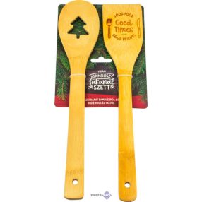 Bambusz Karácsonyi fakanál szett, Good food...