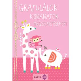 Képeslap, Gyerekszületés, Állatos, Kislány