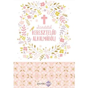 Képeslap, Keresztelő, rózsaszín