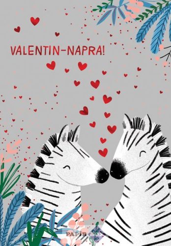 Képeslap, Valentin nap, zebra