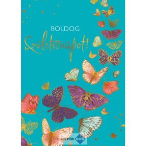 Zenélő képeslap, Szülinapos, pillangós