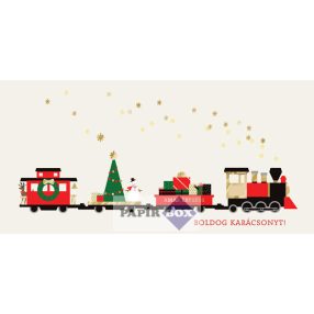 Képeslap, karácsony, vonat