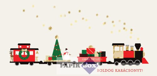 Képeslap, karácsony, vonat