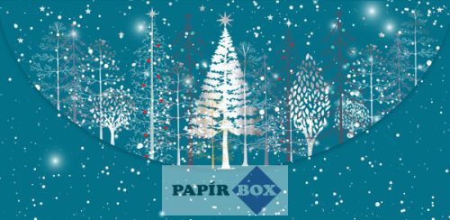 Díszboríték, Karácsony, Havas erdő