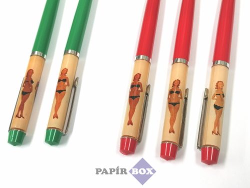 Golyóstoll, vetkőzős, Strip-pen, bikini mintás