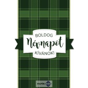 Képeslap, Névnapos, Zöld kockás