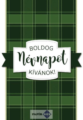 Képeslap, Névnapos, Zöld kockás