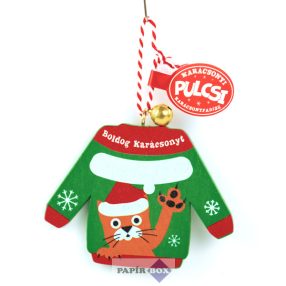 10. Karácsonyi pulcsi, felirat nélkül, macska