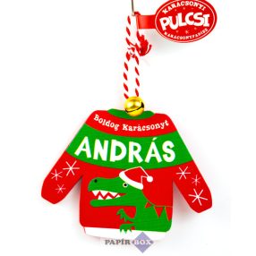 31. Karácsonyi pulcsi, András, dínó