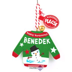 42. Karácsonyi pulcsi, Benedek, hóember