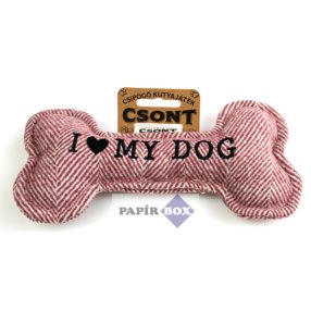 01. Csont-kutyajáték, I love my dog, piros