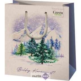 Dísztasak, fűtasak, közepes, karácsony, Havas táj