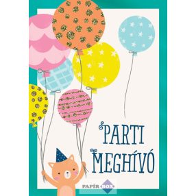 Parti meghívó - Cica lufikkal