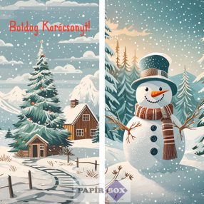 3D-s képeslap, Karácsony, Hóember