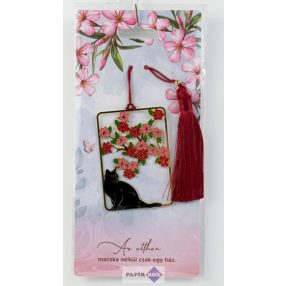 09. Fémcsipke könyvjelző, Virág macskával