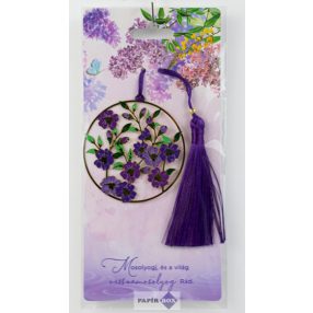 18. Fémcsipke könyvjelző, Lila virágmező