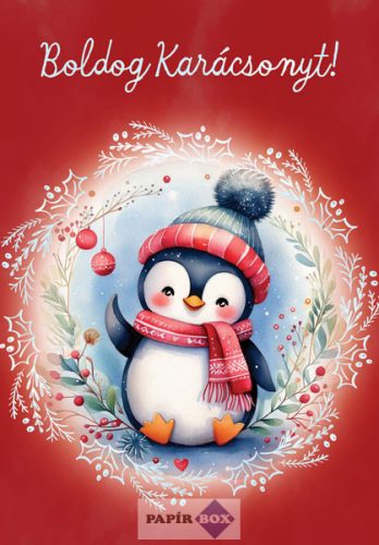 Képeslap, Karácsony, Pingvin