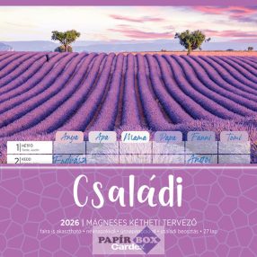   Falinaptár, 2026., mágneses, kétheti, Családi tervezőnaptár