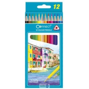   Színes ceruza készlet, háromszögletű Connect 12 klf. szín