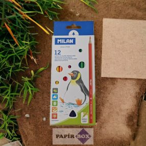 Színes ceruza készlet Milan, 12db-os, háromszögletű