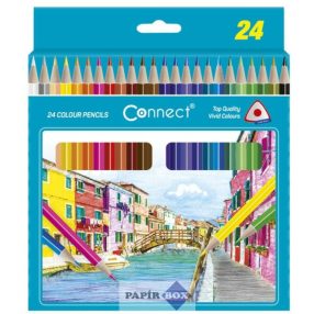   Színes ceruza készlet, háromszögletű Connect 24 klf. szín