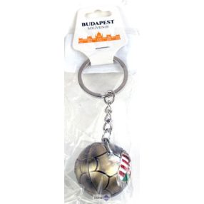 Budapest kulcstartó, arany focilabda magyar címerrel