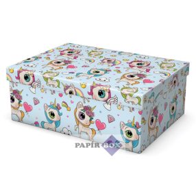 Díszdoboz, T4, 32x23x12 cm, Unikornisok