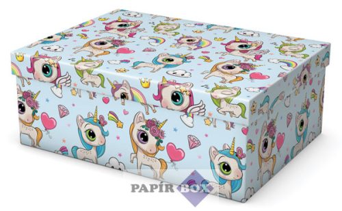 Díszdoboz, T4, 32x23x12 cm, Unikornisok