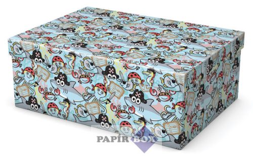 Díszdoboz, T4, 32x23x12 cm, Kalózos tengeri állatok