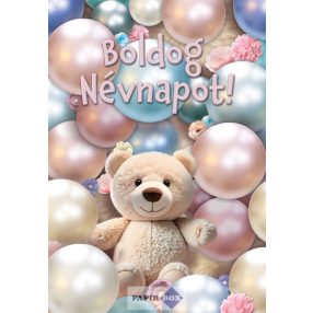 Képeslap, Névnapos, Maci lufikkal
