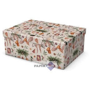 Díszdoboz, T4, Karácsonyfa díszek, 32x23x12 cm