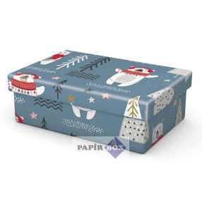 Díszdoboz, T1, Karácsonyi, Jegesmaci, 12x8x4 cm