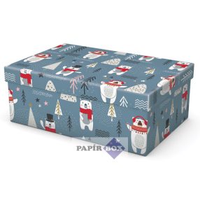 Díszdoboz, T3, Karácsonyi, Jegesmaci, 24x16x9 cm