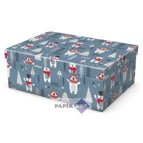 Díszdoboz, T4, Karácsonyi, Jegesmaci, 32x23x12 cm